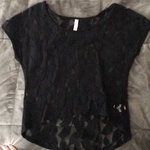 Black Lace Crop Top